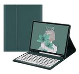 HENGHUI iPad Mini 6th Generation 2021 8.3 inch Keyboard Case Cute Round Key Color Keyboard Wireless Detachable BT Keyboard Cover with Pencil Holder for Mini 6 (Mini6, DarkGreen)