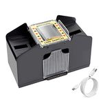 FavorCa 1-4 Decks Automatic Card Shuffler USB/Battery Operated Electric Shuffler for Home Party Poker Blackjack UNO Games Tables