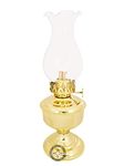 Brass Designer Table Lantern Glass Oil Lamp Oil Chimney Home Decoration 9.5 x 3 Inches, Pack of 1) Best for Gift Item