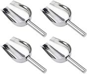 Ousyaah 4 Pieces Small Stainless Steel Scoops, 3-oz Small Measuring Spoons Scoops for Ice, Sugar, Mung Beans, Rice and Pet Food