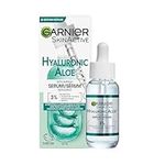 Garnier Aloe Vera Serum, With Hyaluronic Acid and Aloe, Replumping and Hydrating, Suppler Skin that Glows, Healthier Looking Skin, For Normal to Combination Skin, Vegan Formula, Skin Naturals