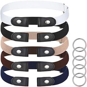 tao pipe 5 Pcs Cinturón Sin Hebilla, Cinturón Elástico Sin Hebilla Cinturón Invisible Unisex Cinturón Elástico Buckless Belt Cinturón Elástico Ajustable Para Jeans