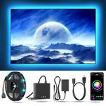 HDMI TV LED Backlight Sync Box Kit, 16.4ft RGB TV LED Backlight Strip for 55-85" TVs, Immersive LED Lighting System with Universal Compatibility, Smart App Control, Audio and Video Sync