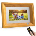 KODAK 7-Inch Digital Photo Frame, HD IPS Smart Wooden Electronic Picture Frame Small with 4GB Storage, USB SD Card Slots, Auto-Rotation, Image Sharing with Remote Control