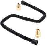 Aupoko Gas Line Connector Kit, 1/2" X 24" Non-Whistle 304 Stainless Steel Fireplace Gas Connector, Male Flare x 1/2" NPT Female Corrugated Pipe Fit for LPG & NG Propane Fire Pit Hose & Fireplace