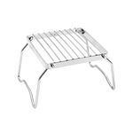 ZZM Collapsible Campfire Grill Camping Fire Pit, Portable Folding Barbecue Grill, Charcoal Grate Cooking Grate Grill, Outdoor Hiking BBQ Stand, Burner Stove Stand, 304 Stainless Steel Grill Gate