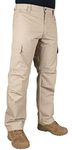 LA Police Gear Mens Urban Ops Tactical Cargo Pants - Elastic WB - YKK Zipper - Khaki - 40 x 32