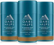 Oars + Alps Aluminum Free Deodorant for Men and Women, Dermatologist Tested and Made with Clean Ingredients, Travel Size, Bergamot Grove, 3 Pack, 2.6 Oz Each