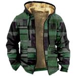 Men Winter Coats Long Jacket for Men Jacket for Men Thermal Jacket for Men Jackets for Men Mens Flannel Mens Winter Coats Sherpa Lined Flannel Men Flannel Jacket for Men（1-Dark Green,6X-Large）