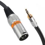 Getaria 6.6ft XLR Male to 3.5mm Cable,1/8 TRS Jack Cable to XLR Male Balanced Cable, 3.5mm to 3 Pins XLR Male Cable Compatible with Speakers, Mixer，Tablet,Laptop, Mixing Console,Audio Board,MP3