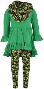 Unique Baby Girls St Patrick's Day Luck of the Irish Legging Set (10/5XL, Green)