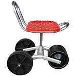 Gardening Seat on Wheels Heavy Duty Garden Stool with Backrest Adjustable Height Reduce Waist and Leg Pain 360 Degree Swivel for Weeding Gardening Lawn Care