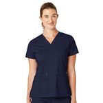 WonderWink Women's Wonderflex Verity Scrub Top, Navy, Large