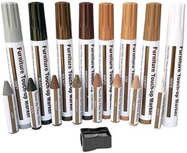 17 /kit Furniture Repair Kit Wood Markers Wax Sticks with Sharpener for Stains Scratches Tables Wood Floors Carpenters