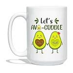 Personalized Let's AVO-Cuddle Couple Mug, Avocado Couple Coffee Mug Gifts for Him and Her, Avocado Tea Cup Gift for Couple Lover, Funny Avocado Mugs, Customized Lover White Ceramic Cup 11 15oz