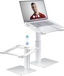 Supamir Adjustable Laptop Stand for Desk, Ergonomic Laptop Riser Support Working on Computer Sitting or Standing, Compatible with MacBook, Dell, HP, Lenovo and All 13"-17" Notebooks, Silver