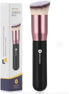 KINGMAS Angled Top Foundation Brush, Premium Kabuki Makeup Brush for Liquid, Blending, Cream, Powder,Blush Buffing Stippling Face Makeup Tools Black