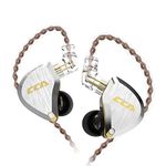 CCA C12 5BA+1DD in Ear Monitor,HiFi Bass in Ear Earphone, IEM Wired Headphones, HiFi Stereo Sound Earphones Noise Cancelling Ear Buds with 6 Balanced Armature Drivers 0.75mm 2pins Cable(with Mic,Gold)