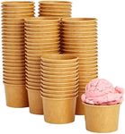 Juvale 100 Pack Disposable Paper Ice Cream Cups, Dessert Bowls for Sundae Bar, Frozen Yogurt (Brown, 5 oz)