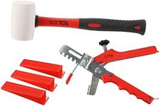 SIXTOL Level System Starter 1 Practical Tool Set for Levelling Tiles, Consisting of 100 x Levelling Wedges, Pliers, Rubber Mallet