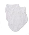 Just My Size Women's 5 Pack Cotton Brief Panty, White, 10