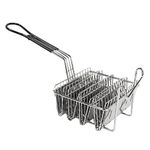 SOTECH Tortilla Fry Basket Kitchen Fried Cooking Taco French Fries Basket for Deep Fat Fryer Squarec Basket Stainless Steel (4 Grid)