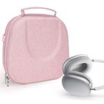 Geekria NOVA Headphones Case, Compatible with AirPods Max Headphones Case, Replacement Hard Shell Travel Carrying Bag with Room for Smart Case and Accessories Storage (Pink)