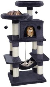 i.Pet 145cm Cat Tree Large Cats Tower Ultimate Scratching Post, Pet Scratcher Cardboard Posts Indoor Kittens Wooden Play House Towers and Trees Corner Toys, with Condo, Hammcok and Hanging Toy