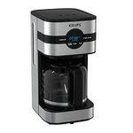 KRUPS Newer Model Drip Coffee Maker, 10-Cup, Black & Stainless Steel