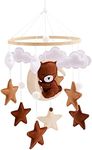 Promise Babe Mobile Baby Wind Chimes Clouds Star Moon Baby Mobile with Bear Handmade Wooden Crochet Animal Wind Chime Bed Bell Pendant for Hanging Baby Bed Nursery Changing Table Playpen Decoration