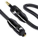 EMK Optical Cable Toslink to Mini Toslink Cable 3.5 Toslink Adapter Digital Optical Audio Cable Gold Plated Optical S/PDIF Cable for Soundbar to Smart-TV Speaker (1M)