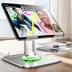 LISEN Tablet Stand for iPad Stand Holder for Desk Adjustable iPad Mount for Desk Portable iPad Mini 7 Stand, 2024 Desktop Accessories for iPad Stand Bed Table Mount/Monitor/PS/Switch iPhone 12.9"-4.7"