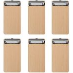 BOMKEE 6 Pack Wooden Mini Clipboard, A6 Bill Clip Board Small Pocket Clipboards Business Portfolio Memo Folder Writing Pad with Concealed Hanging Hole for Hotel, Bars, Pub, Restaurant