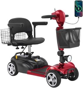 MS02 4 Wheels Electric Mobility Scooter for Seniors & Adults - 15/25 Miles Range Wheelchair Device with Detachable 15/25Ah Battery, Dual Baskets, Rotating Seat, Compact Duty Mobile for Travel