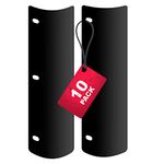 Curved Sheet Lifters, Durable Easy Flow, 11" x 3", Lifts Sheets Over Rings and Protects Sheets from Tearing, Fit Standard 3-Ring Binders, Black (10 Pack)