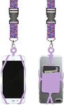 Gear Beast Universal Cell Phone Lanyard Strap Compatible with iPhone, Galaxy & Most Smartphones Includes Silicone Phone Holder with Card Pocket Key Holder, Satin Polyester Neck Strap