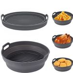 FiABLE Premium Silicone Air Fryer Liner | 1 Dual Mode Collapsible 8.5 inch Airfryer Mould for Large Airfryers - Heat Resistant, FDA Certified - Airfryer Liner