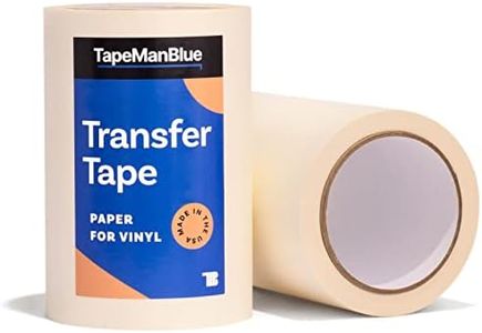 Transfer Tape for Vinyl, 6 inch x 100 feet, Paper with Medium-High Tack Layflat Adhesive. American-Made Application Tape for Craft Cutters and Sign Makers