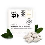 Jack59 Shampoo Bar for Normal Hair - Colour Safe Natural Shampoo, Fragrance-Free Bar Shampoo, Vegan, Organic Shampoo and Eco-Friendly Shampoo Bars 80+ Washes, Non Scented Travel Shampoo, Naked, 3 oz