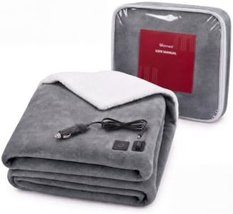 Warmrest Car Heated Blanket 12V Electric Blanket, 59 x 43 Inch, Dark Grey