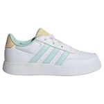 adidas Breaknet Lifestyle Court Lace Shoes Tennis, Cloud White/semi Flash Aqua/Orange Tint, 5 UK