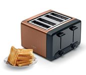 Bosch DesignLine Plus TAT4P449GB 4 Slot Stainless Steel Toaster with variable controls - Copper