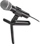 Audio Technica ATR2100X-USB Cardioid Dynamic USB/XLR Microphone Dual Connection USB/XLR Includes Three Cables: USB-C to USB-C, USB-C to USB-A, and XLRF to XLRM and Stand Clamp (Black)