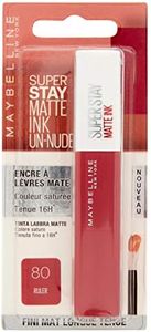 MAYBELLINE New York Superstay Matte Ink, Lápiz labial líquido efecto mate de larga duración, Tono Ruler (80), 1 Unidad (Paquete de 1)