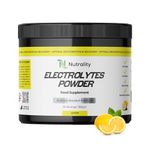 Nutrality Electrolytes Food Supplement Powder 1000mg Sodium 350g | 50 Servings, No Sugar, Magnesium Keto Electrolyte Hydration Powder, Recovery, No Calcium, Paleo Hydration, Gym | Vegan | Lemon Salt