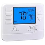 Suuwer S721 Non-Programmable Heat Pump Thermostat for Home 2 Heat / 1 Cool, with Aux or Emergency Heat