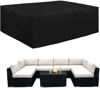 EASYBUYTECH 420D Heavy Duty Patio Furniture Cover, Outdoor Rectangular Table and Chair Set Cover, Waterproof Outdoor Sectional Set Cover,127''×83''×27'' / 325x211x71cm