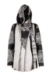 CHEKANKA SAN - Fashion Poncho/Coat for Men. Inspired in Mexican traditions, made with Upcycled Cotton., Black, Medium