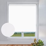 SEEYE Cordless Blackout Roller Shades - Window Blinds Privacy Home Kitchen Bathroom Bedrooms 38" W x 72" L, White