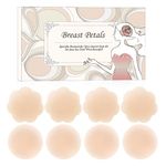 YouGa Women Silicone Pasties, Adhesive Bra Reusable 2/4 Pairs Invisible Silicone Nipple Cover (LightBeige)